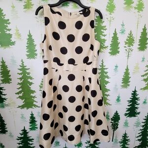 Banana Republic Cream Dress with Black Polka Dots